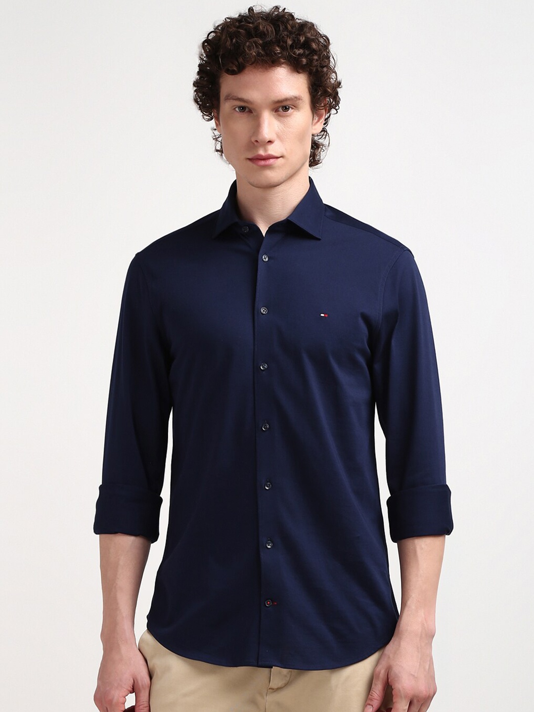 

Tommy Hilfiger Men Regular Fit Casual Shirt, Navy blue