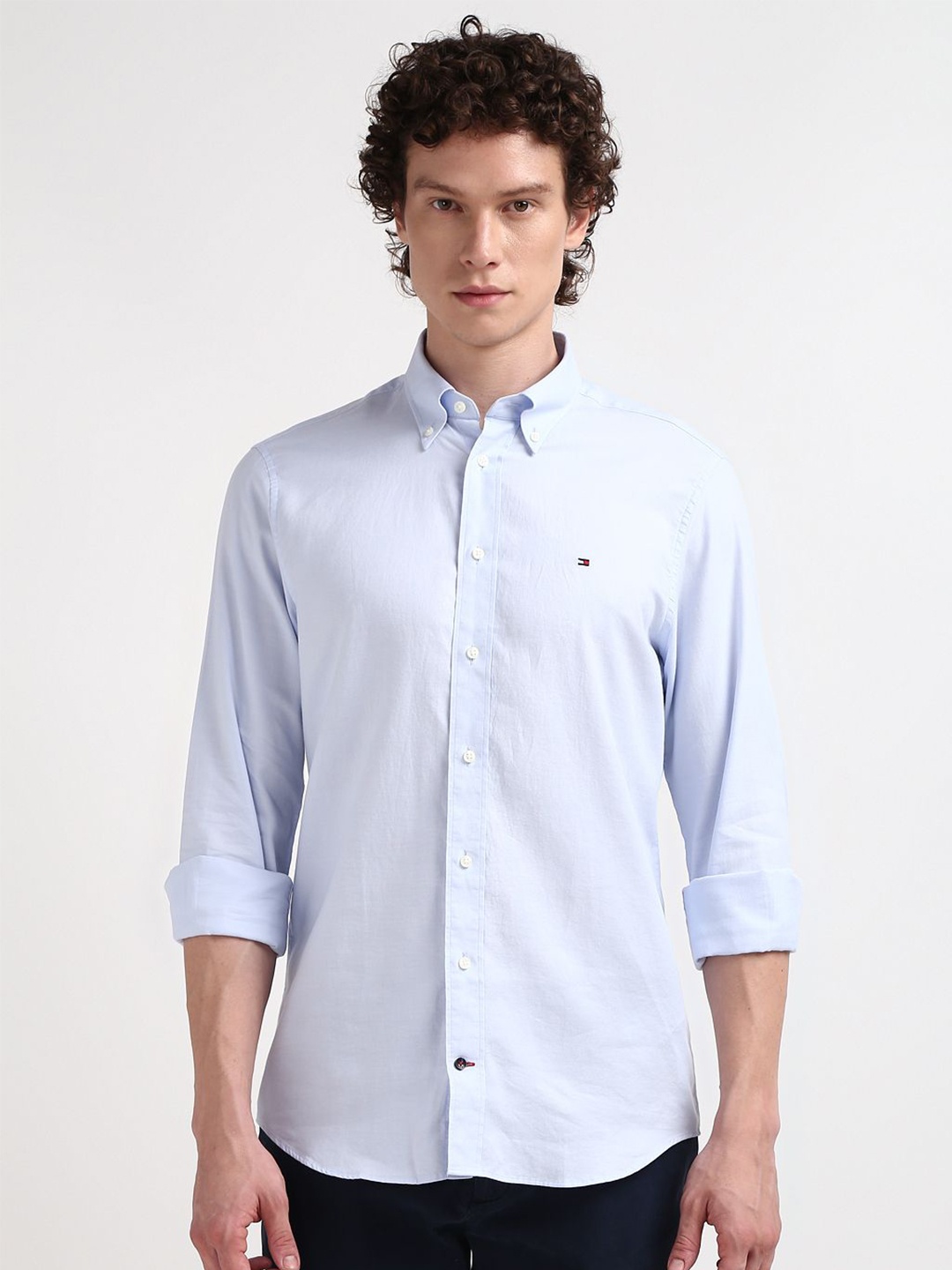

Tommy Hilfiger Men Opaque Solid Casual Shirt, Blue