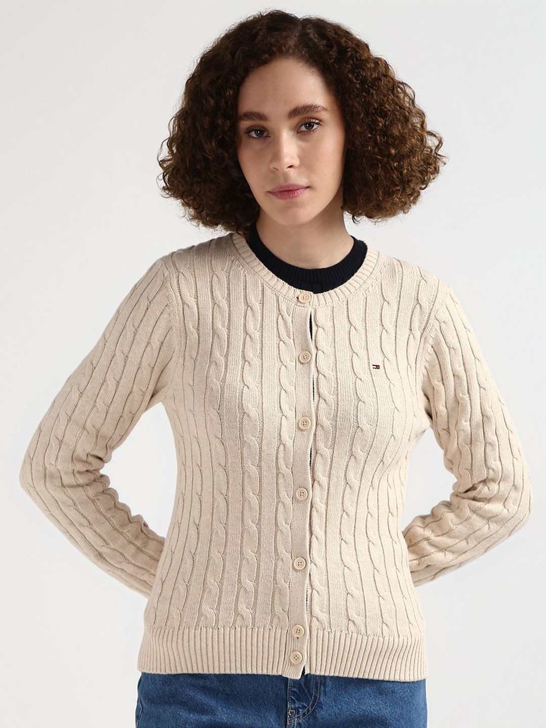 

Tommy Hilfiger Women Cable Knit Cardigan, Beige