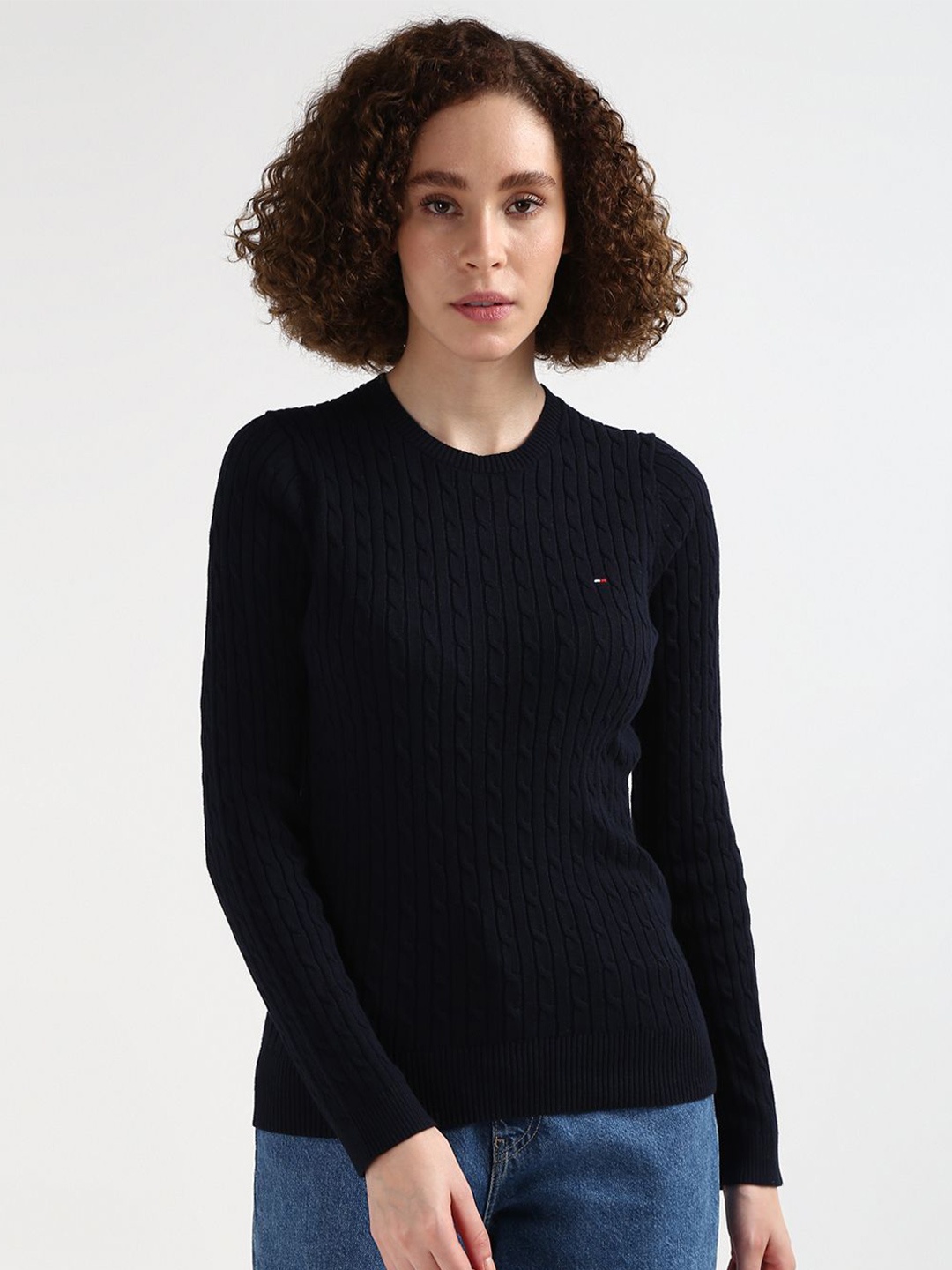 

Tommy Hilfiger Women Cable Knit Pullover, Navy blue