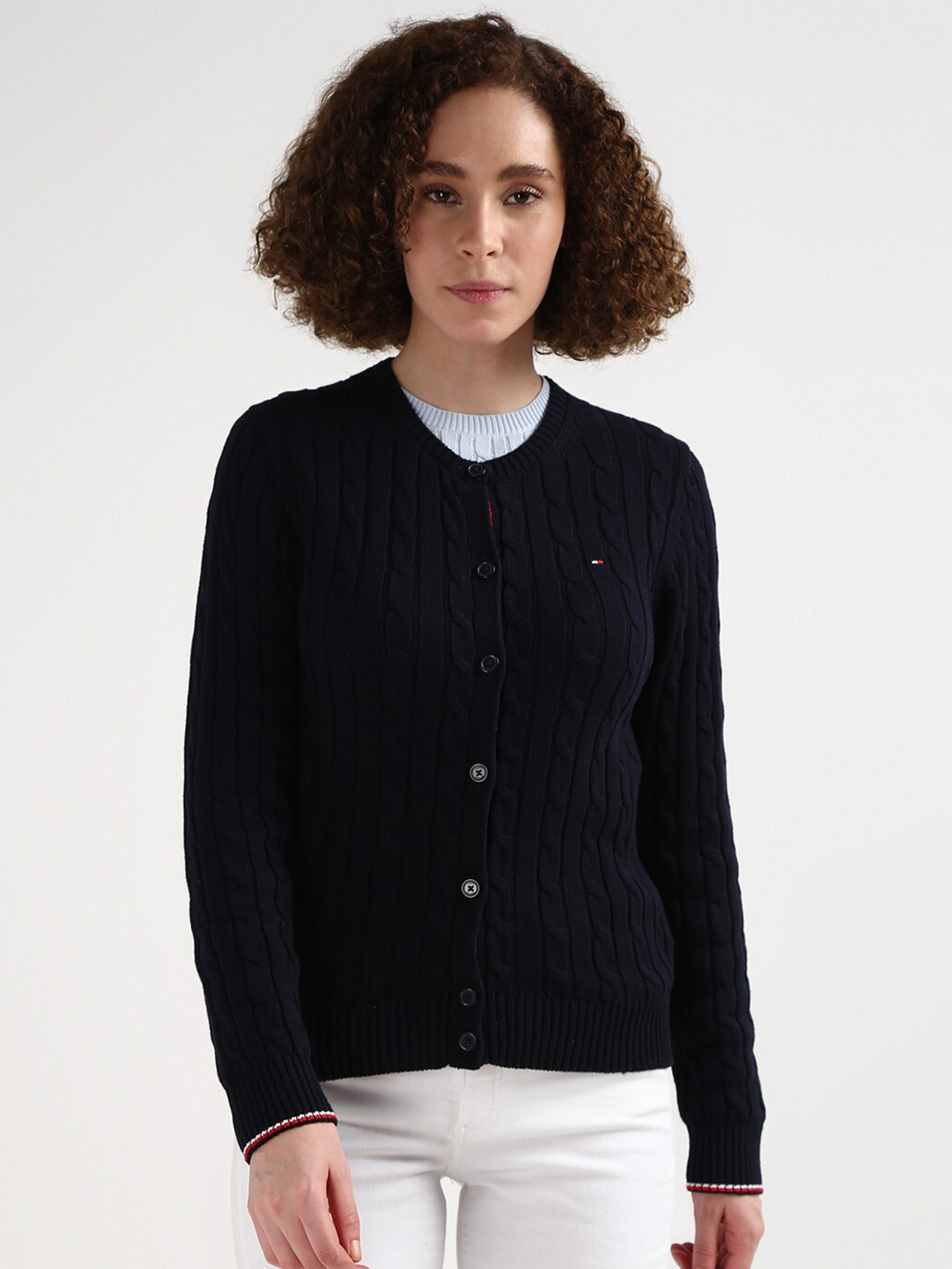 

Tommy Hilfiger Women Cable Knit Cardigan Sweaters, Navy blue