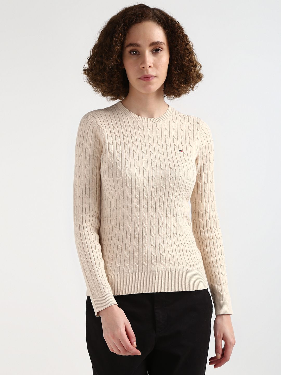 

Tommy Hilfiger Women Cable Knit Pullover, Beige