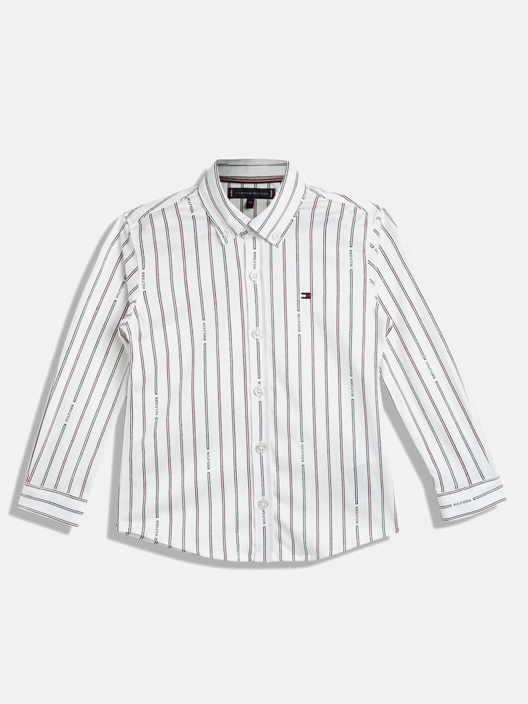 

Tommy Hilfiger Boys Opaque Striped Casual Shirt, White