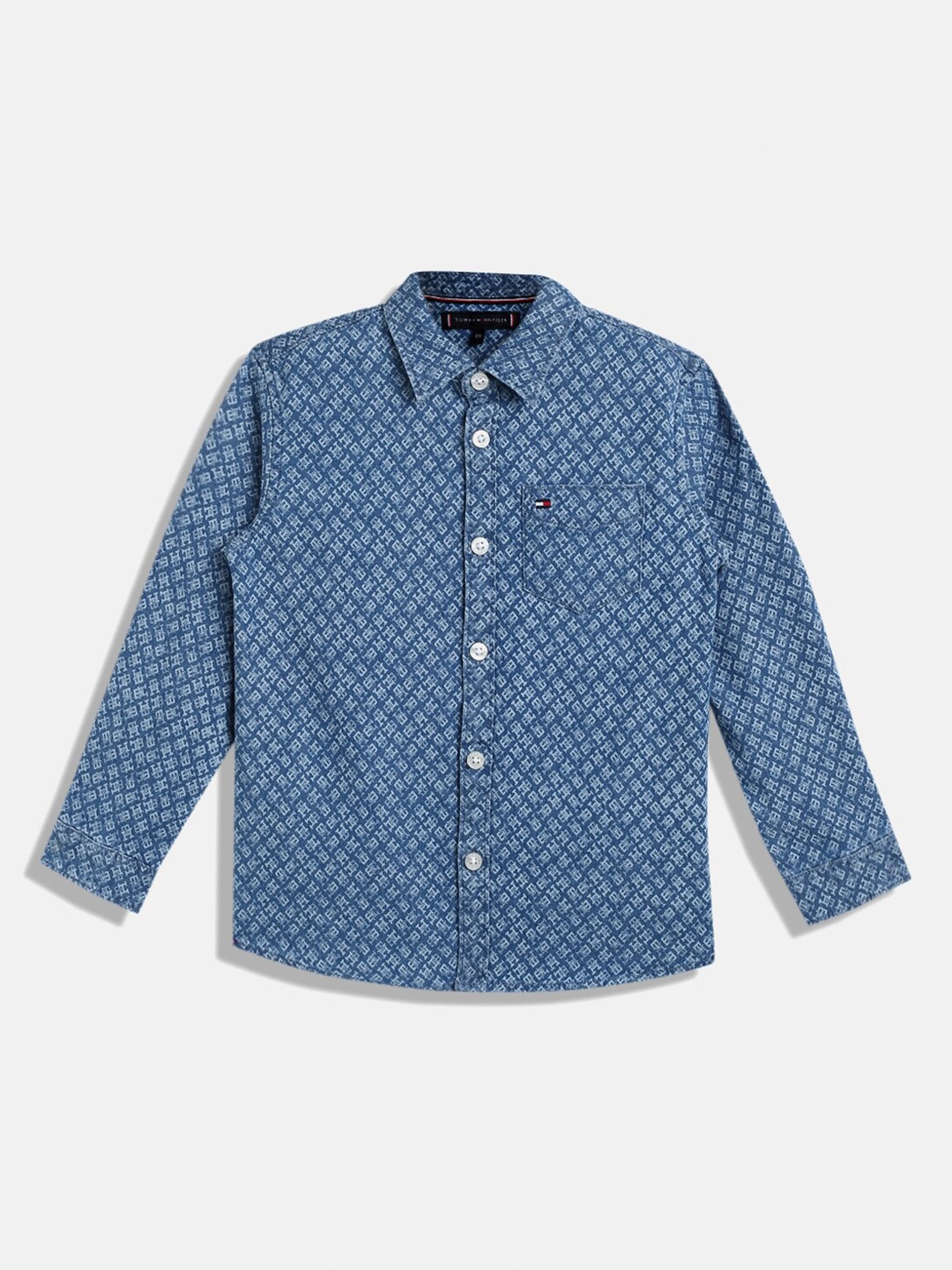 

Tommy Hilfiger Boys Opaque Printed Casual Shirt, Blue