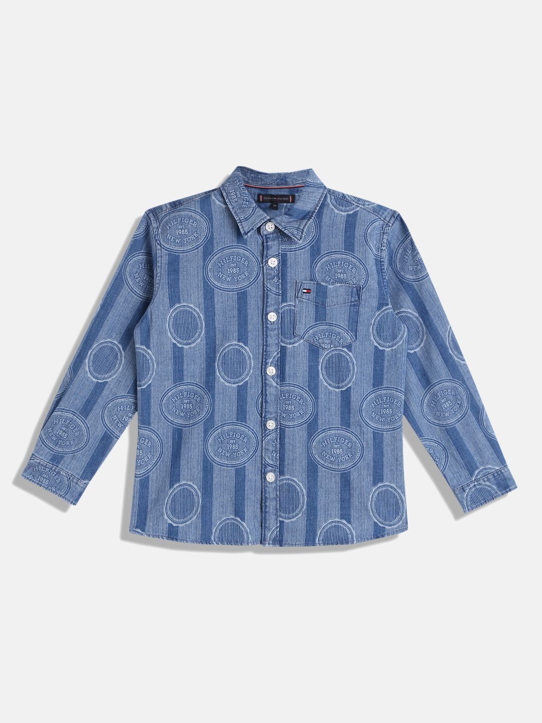 

Tommy Hilfiger Boys Geometric Printed Casual Shirt, Blue