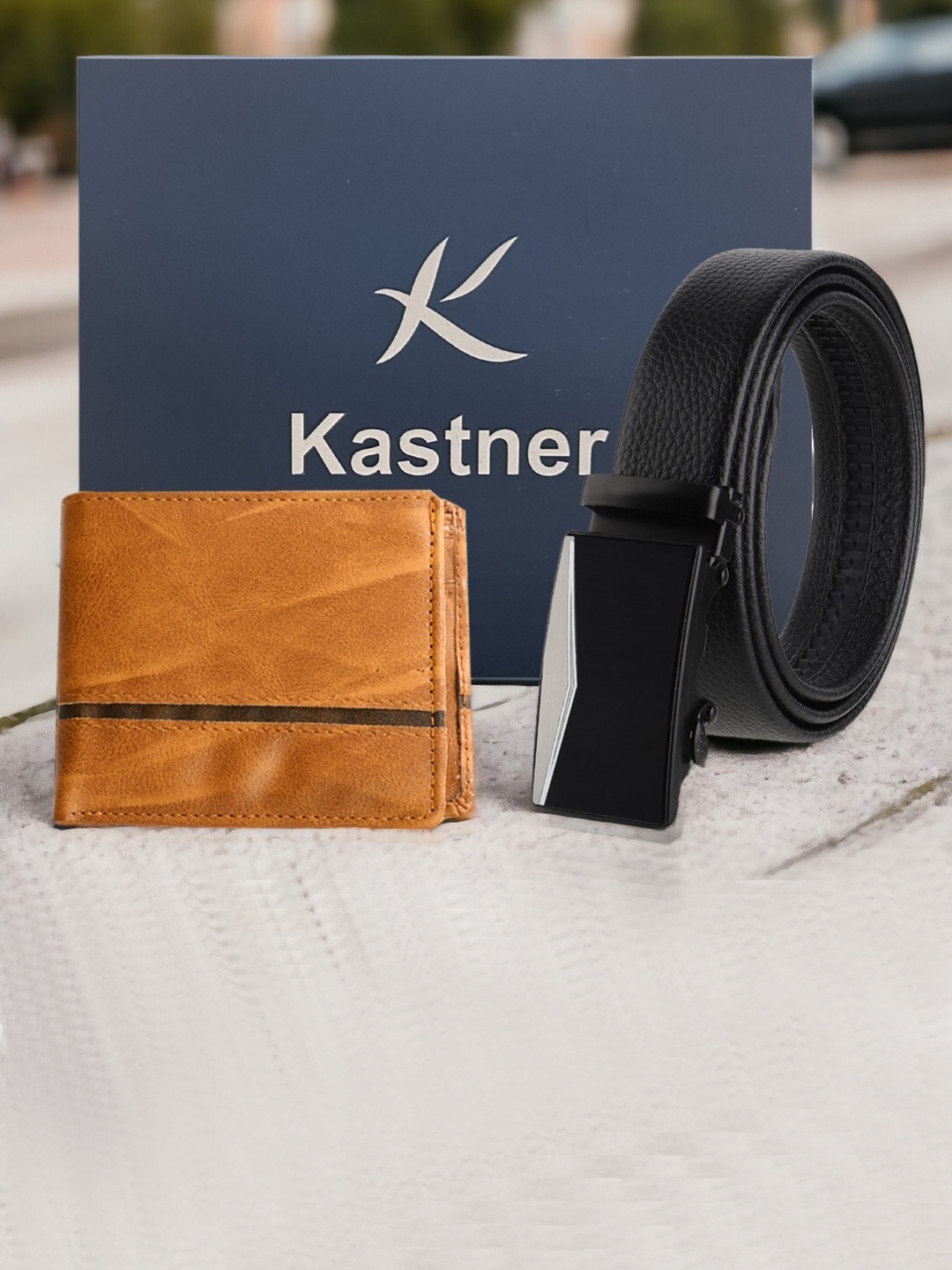 

Kastner Men Belt With Wallet Accessory Gift Set, Black