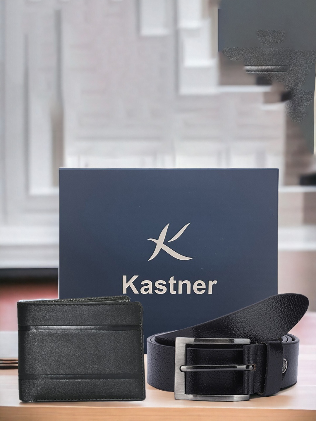 

Kastner Men Accessory Gift Set of Belt & Wallet, Black