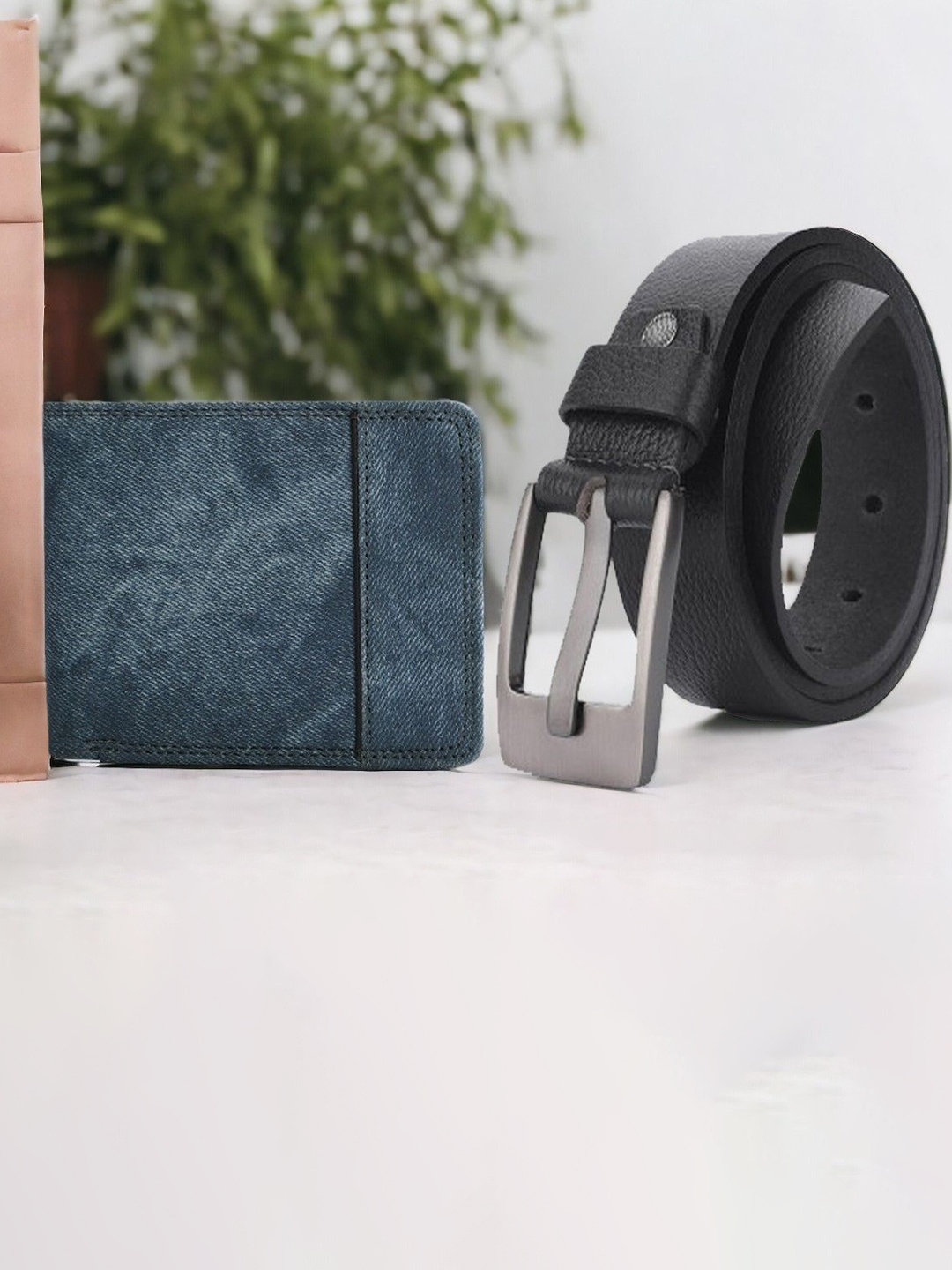 

Kastner Men Leather Belt With Wallet Accessory Gift Set, Blue