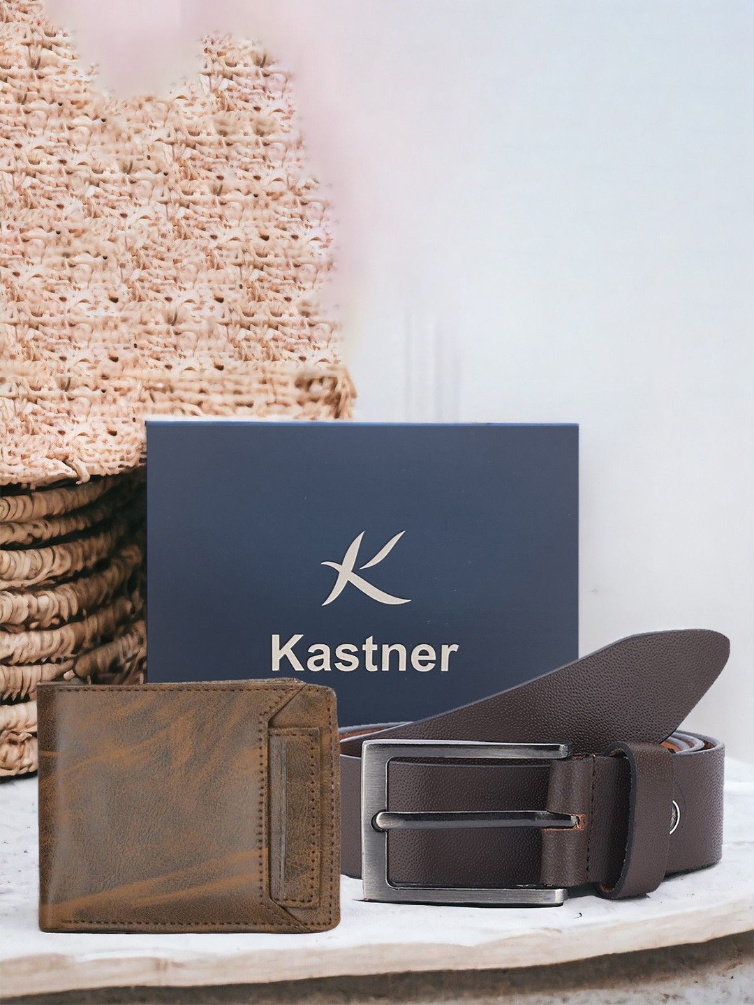 

Kastner Men Accessory Gift Set of Belt & Wallet, Brown
