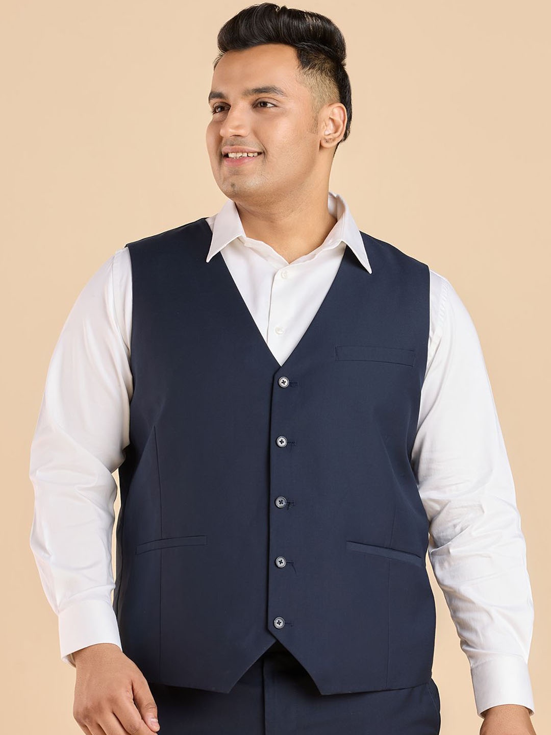 

Big Hello - The Plus Life Men V-Neck Casual Waistcoat, Navy blue