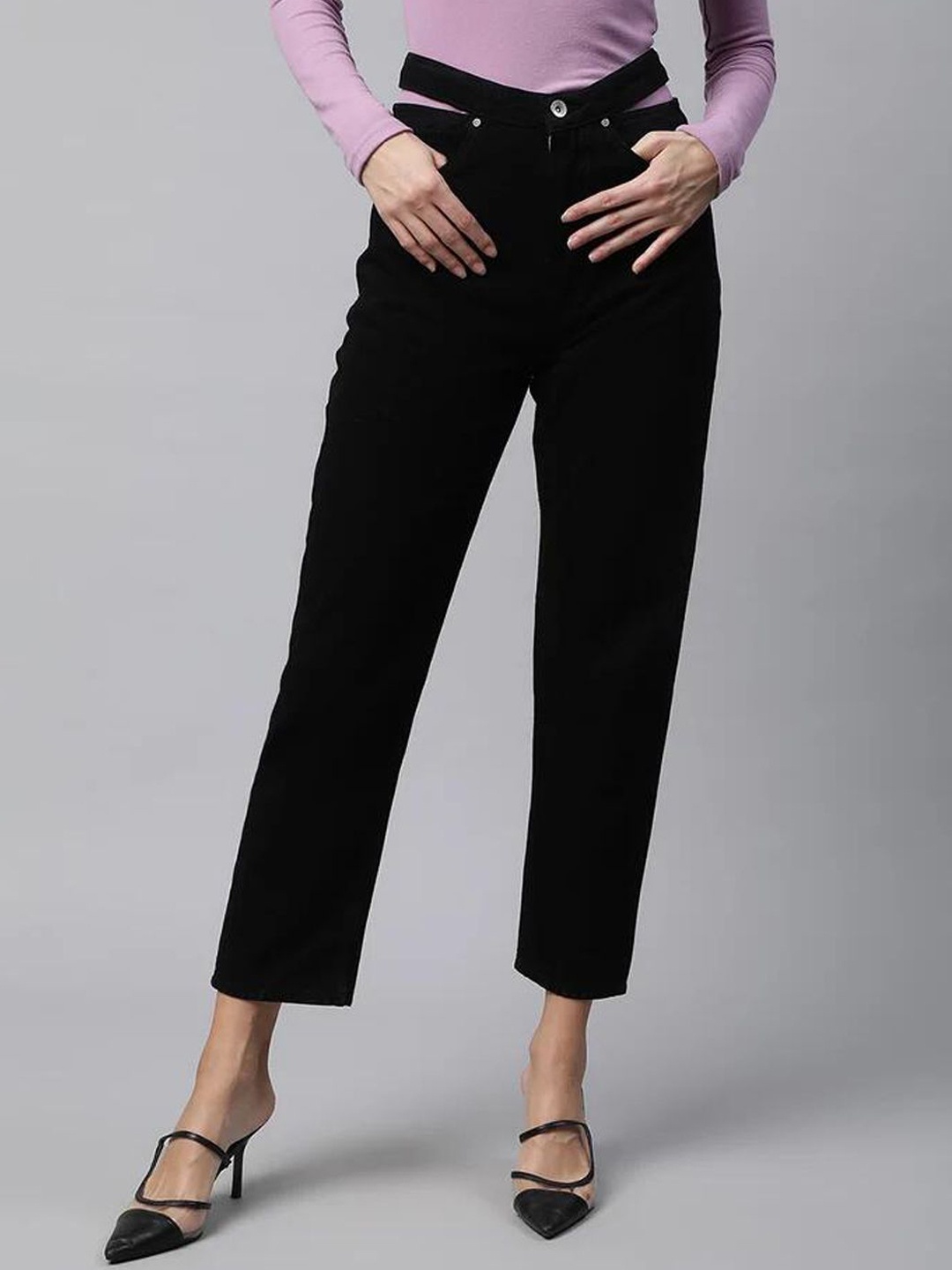 

Global Republic Women Comfort High-Rise Stretchable Jeans, Black