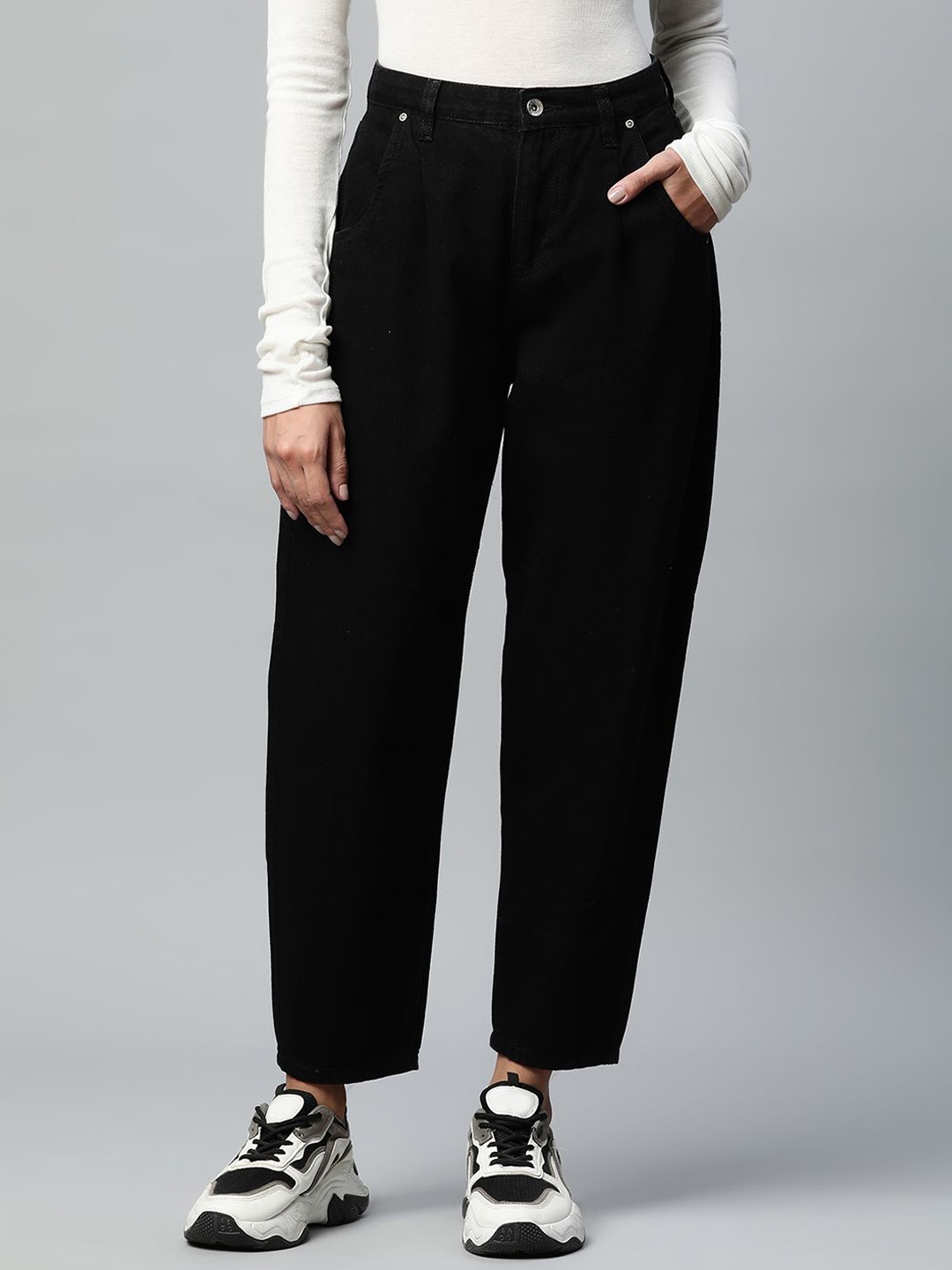 

Global Republic Women Comfort High-Rise Stretchable Jeans, Black