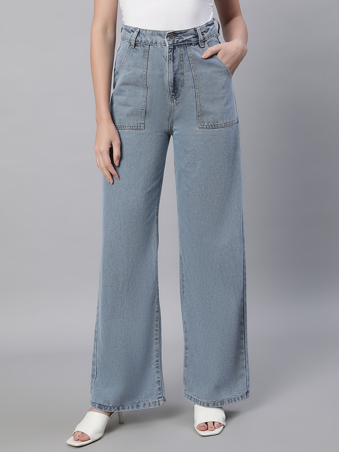 

Global Republic Women Comfort Wide Leg Stretchable Jeans, Blue