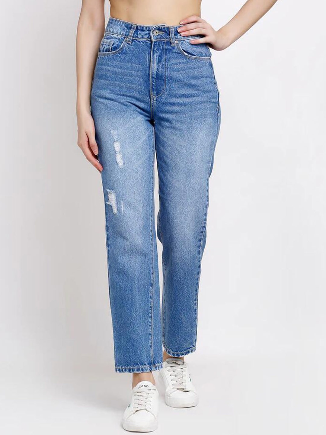 

Global Republic Women Comfort Highly Distressed Heavy Fade Stretchable Jeans, Blue