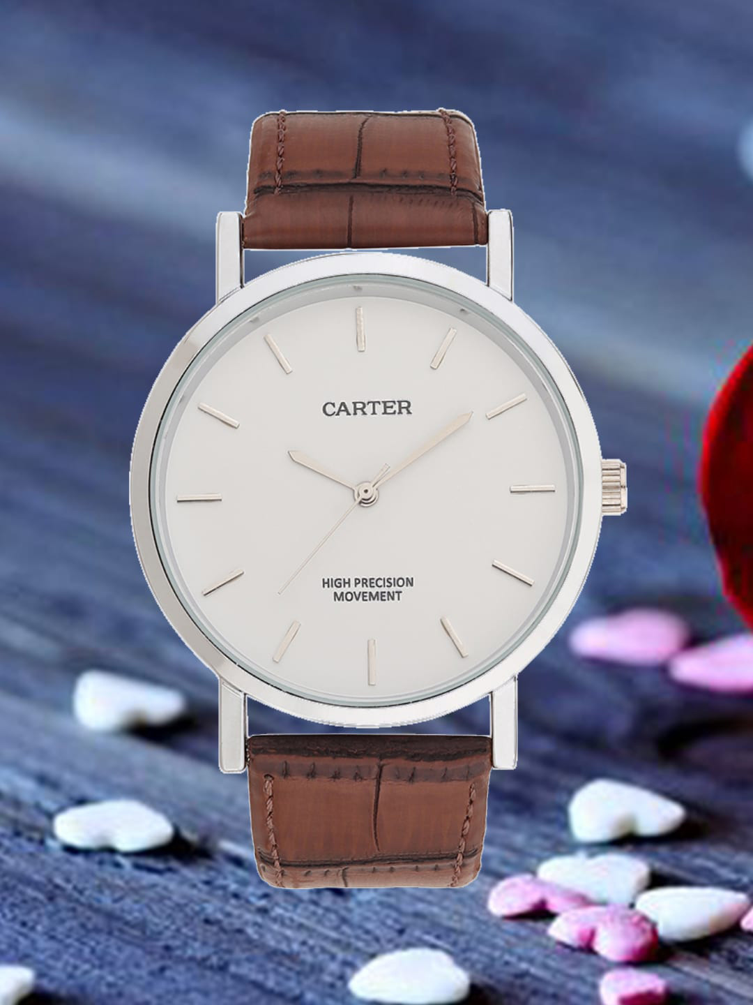 

Sandy D Carter Men Dial & Leather Straps Analogue Watch SDC24-115G-BR, Brown