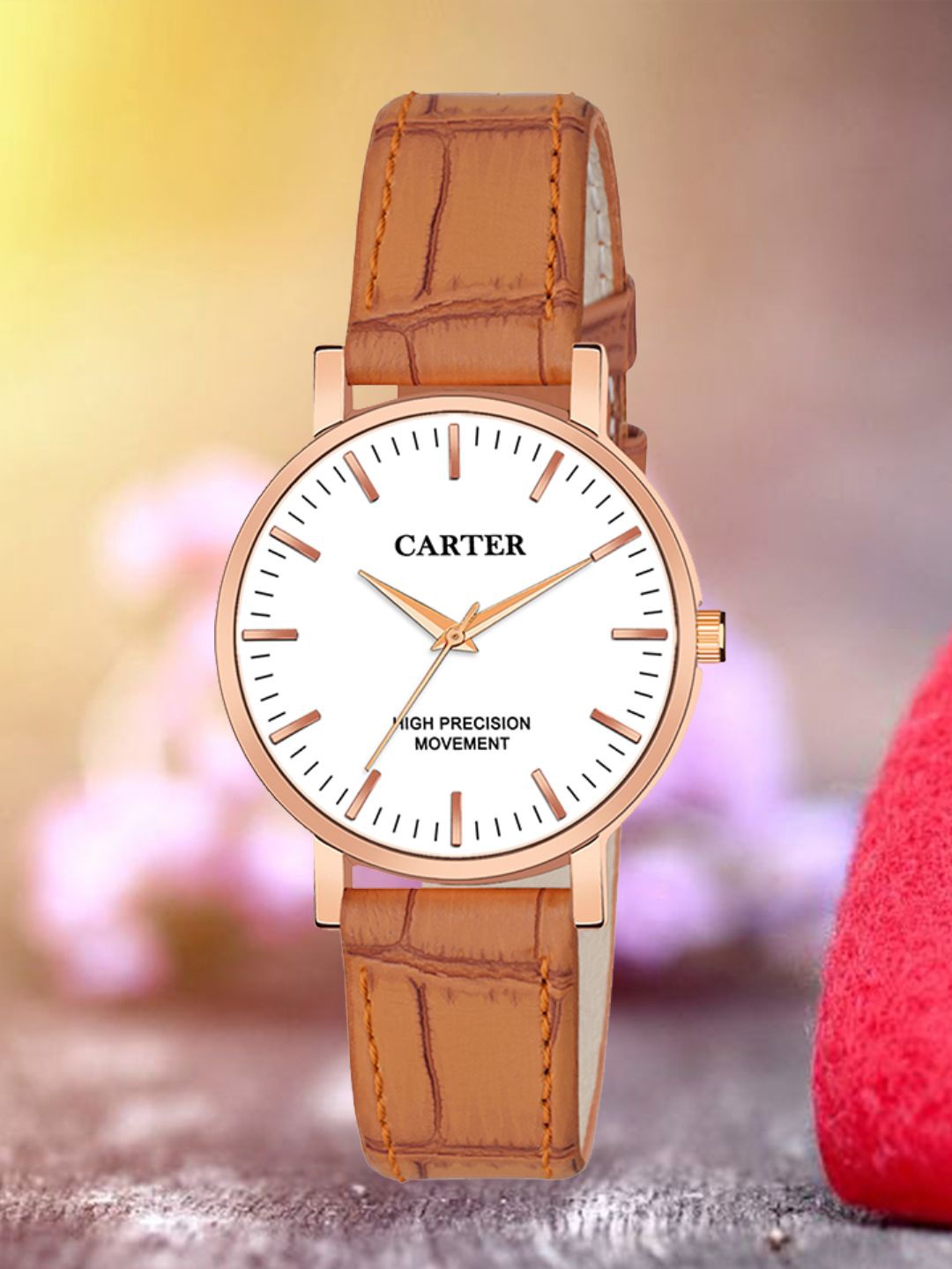 

Sandy D Carter Women Dial & Leather Straps Analogue Watch SDC24-111L-BR, White