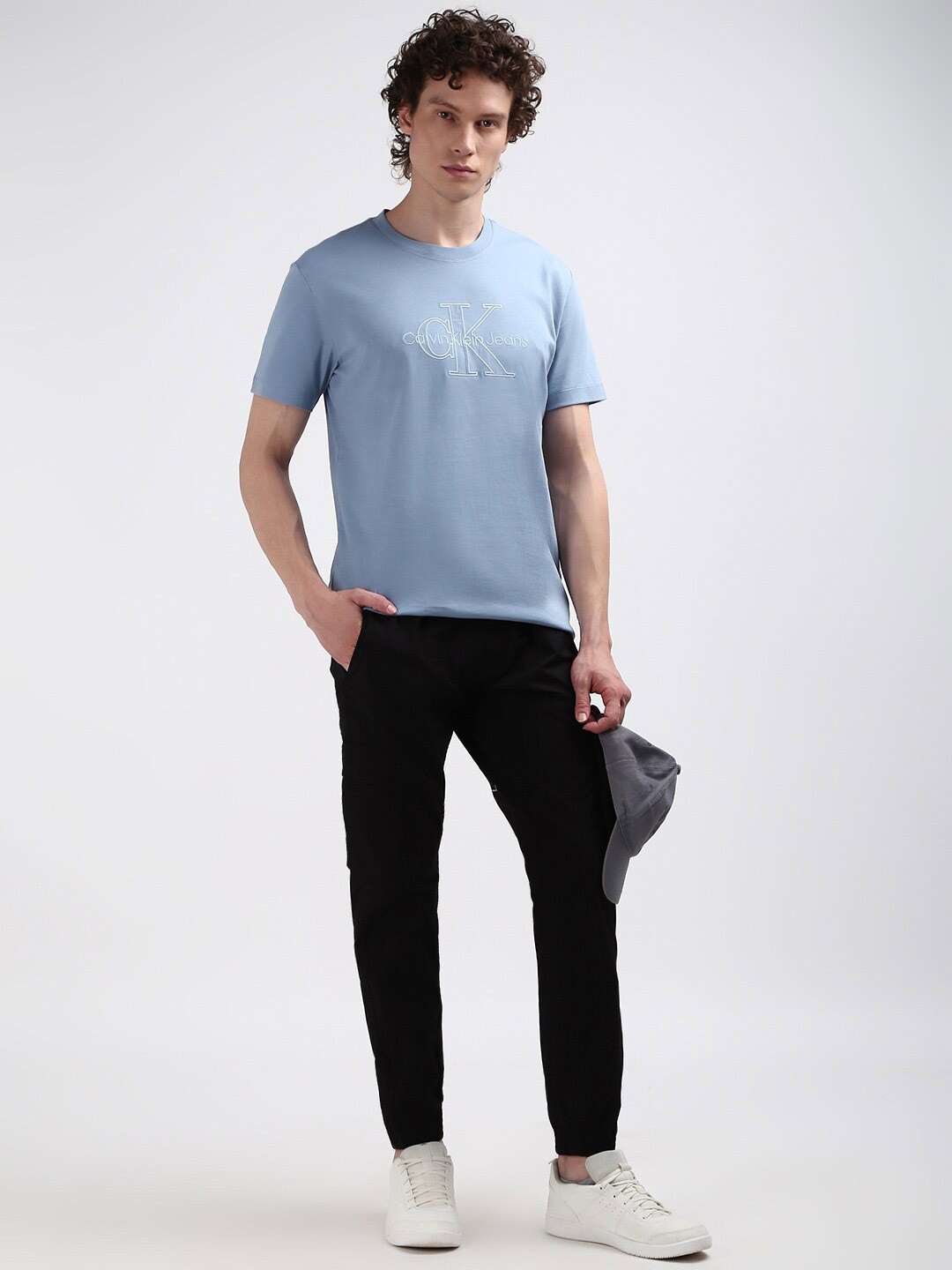 

Calvin Klein Men Round Neck Solid T-shirt, Blue