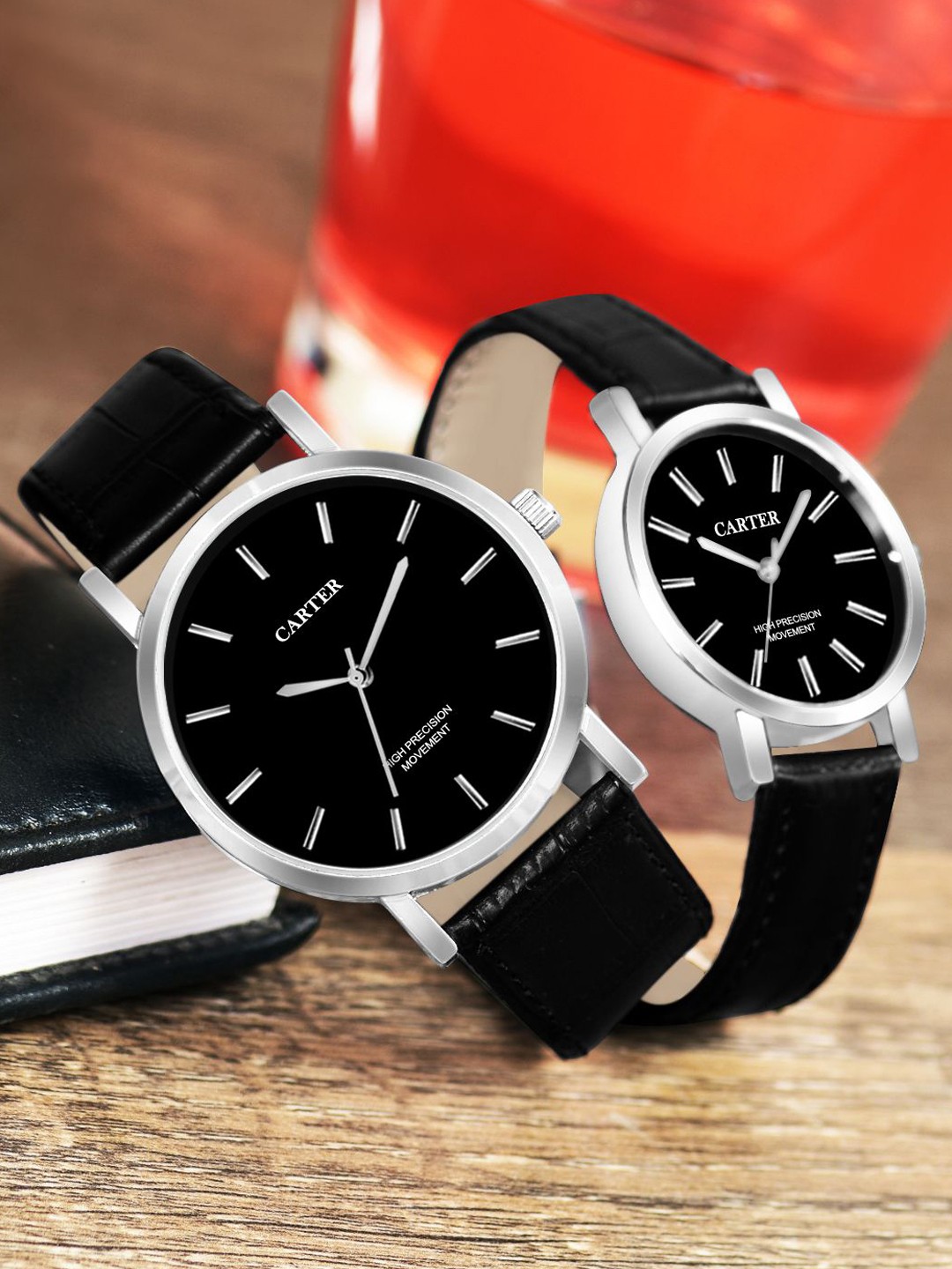 

Sandy D Carter 2 Pcs Black Analog Watch Gift Set