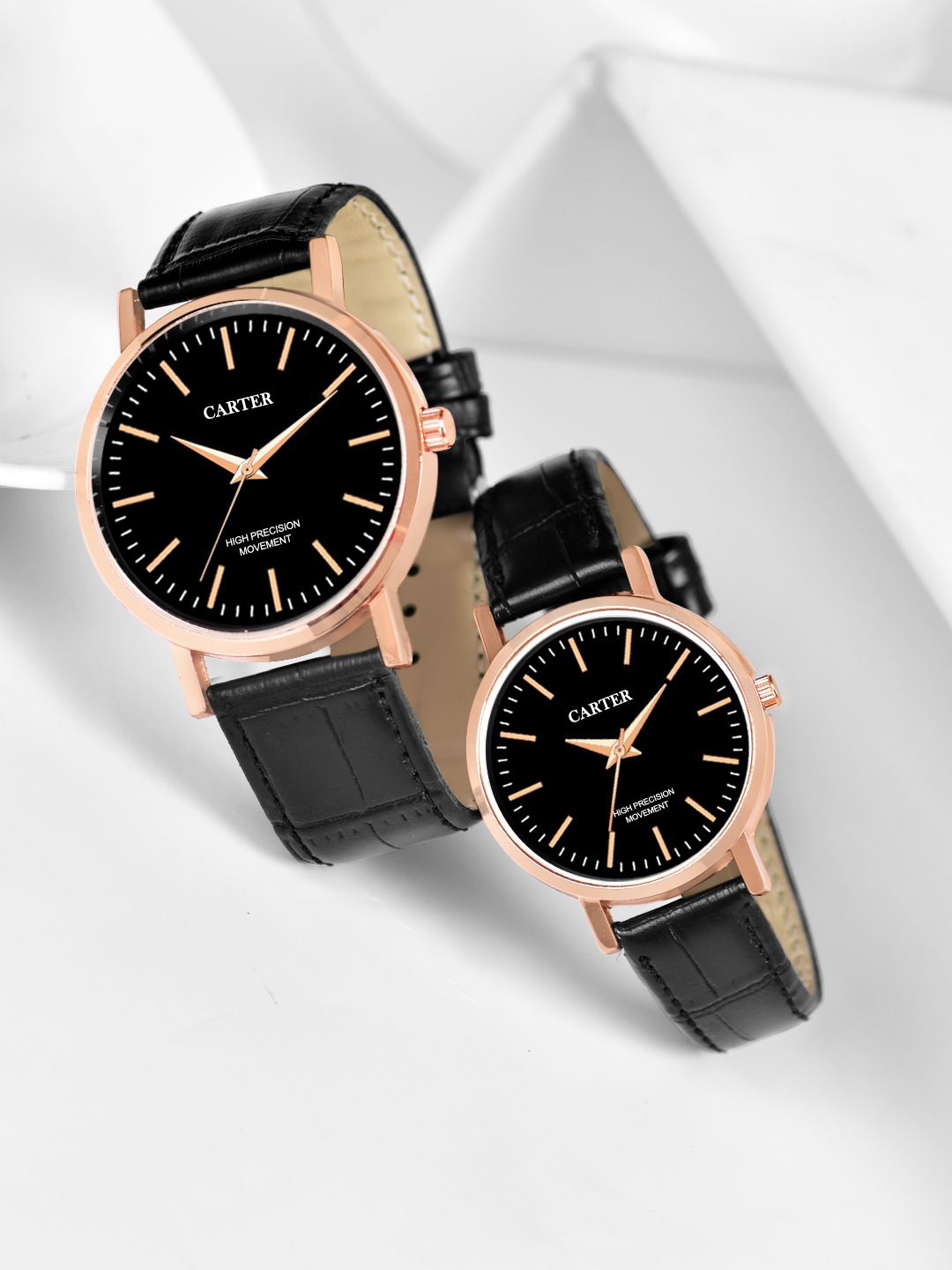 

Sandy D Carter Couple Watch Gift Set SDC24-113PR-BK, Black