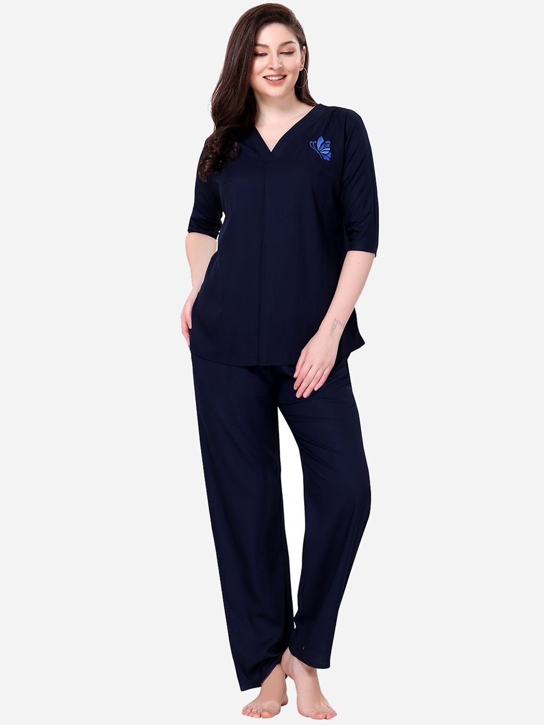 

Lenissa Women Night suit, Navy blue