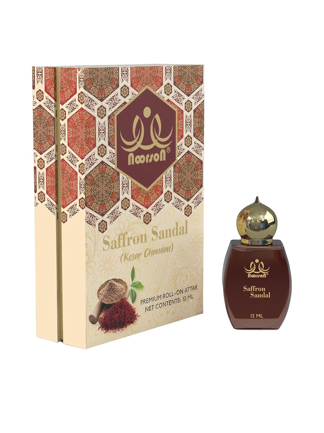 

Noorson Saffron Sandal Non-Alcoholic Long Lasting Attar Perfume - 12 ml, Maroon