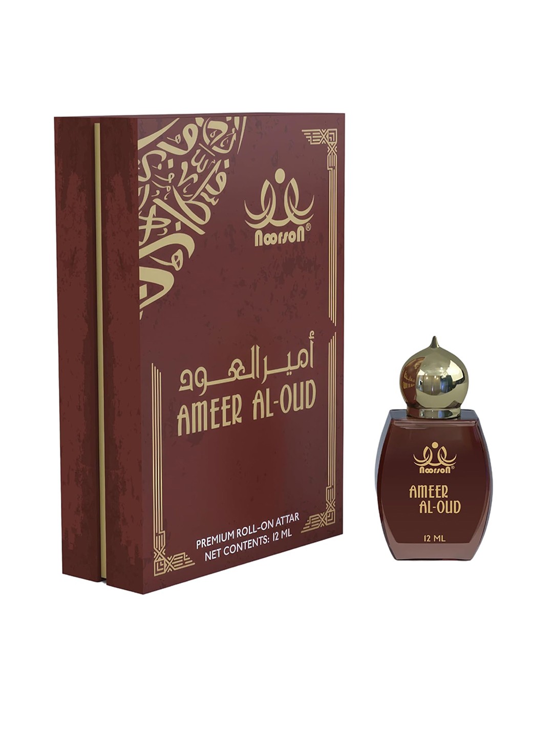 

Noorson Ameer Al-Oud Non-Alcoholic Long Lasting Attar Perfume - 12 ml, Maroon