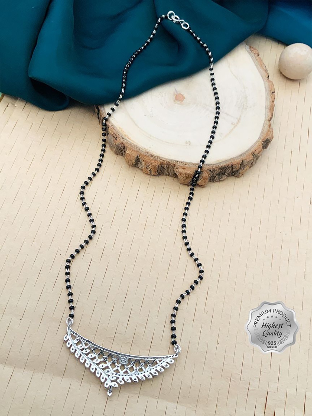

ABDESIGNS Silver-Plated Mangalsutra