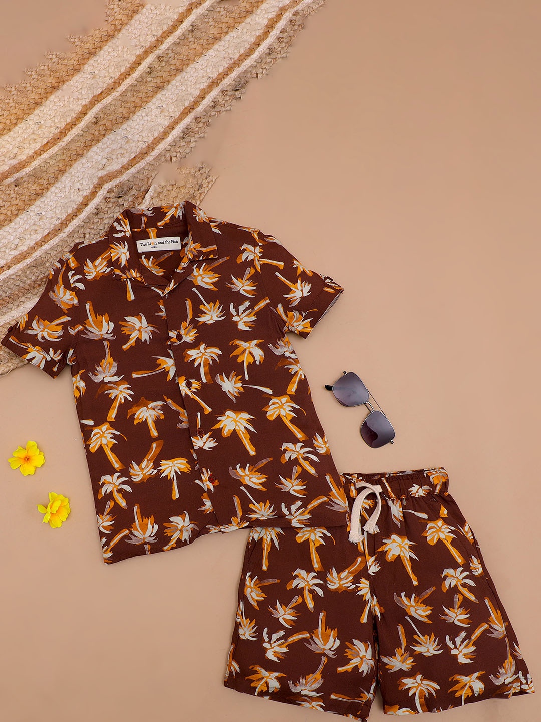

The Lion and The Fish Boys Printed Shirt With Shorts Clothing Set, Brown