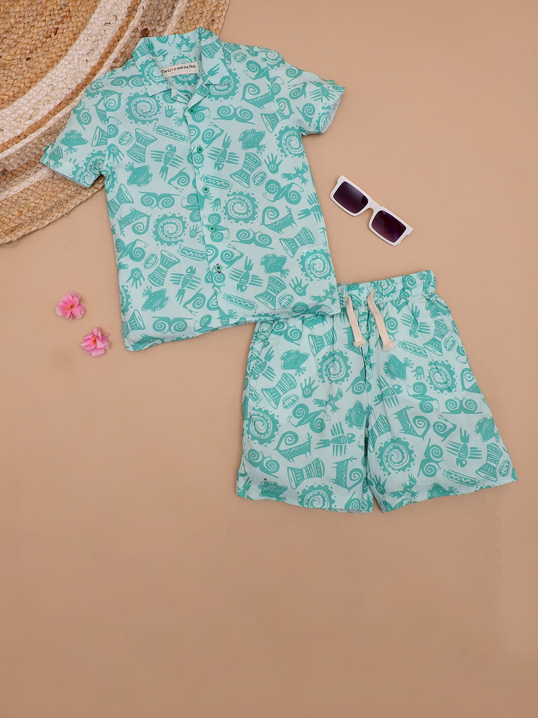 

The Lion and The Fish Boys Printed Clothing Set, Green