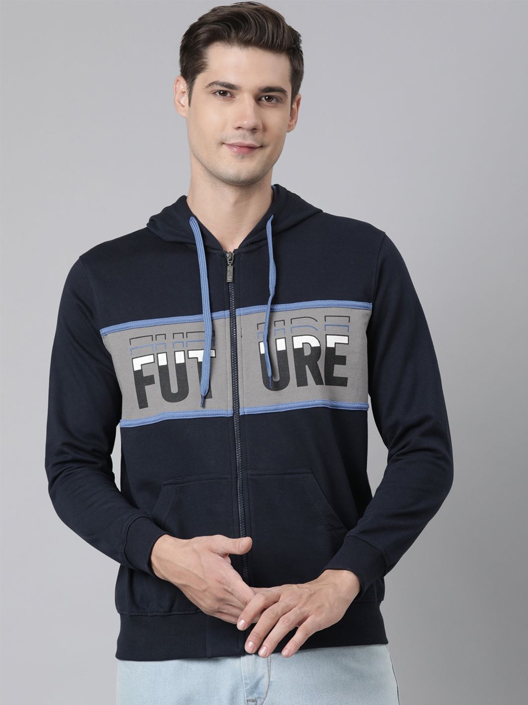 

DIXCY SCOTT Men Colourblocked Sweatshirt, Blue