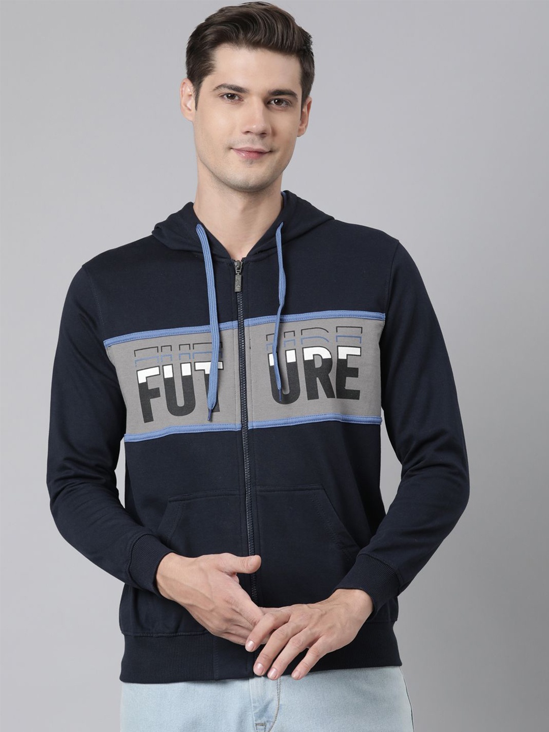 

DIXCY SCOTT Men Colourblocked Sweatshirt, Blue