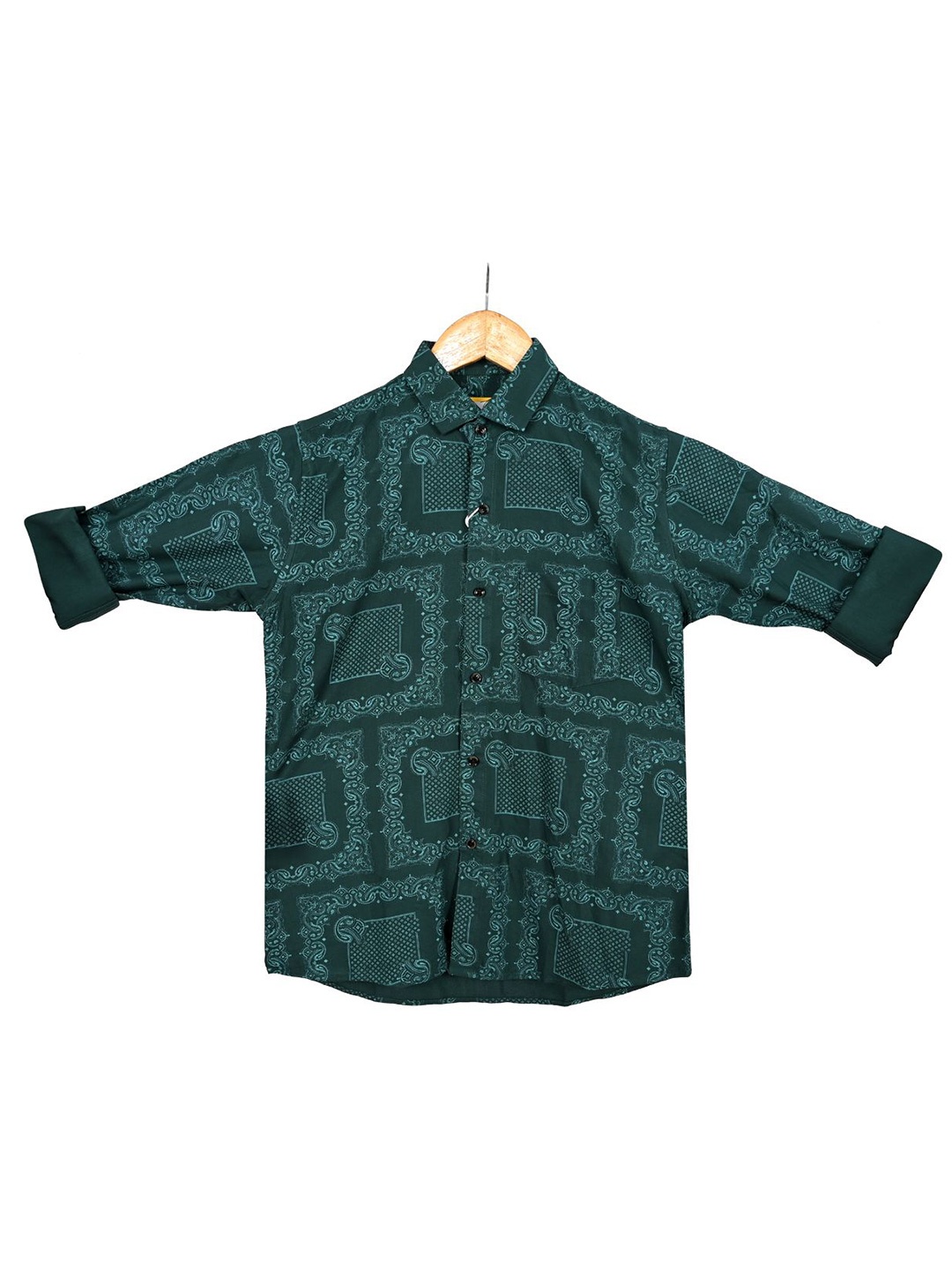 

BAESD Boys Abstract Printed Casual Shirt, Green