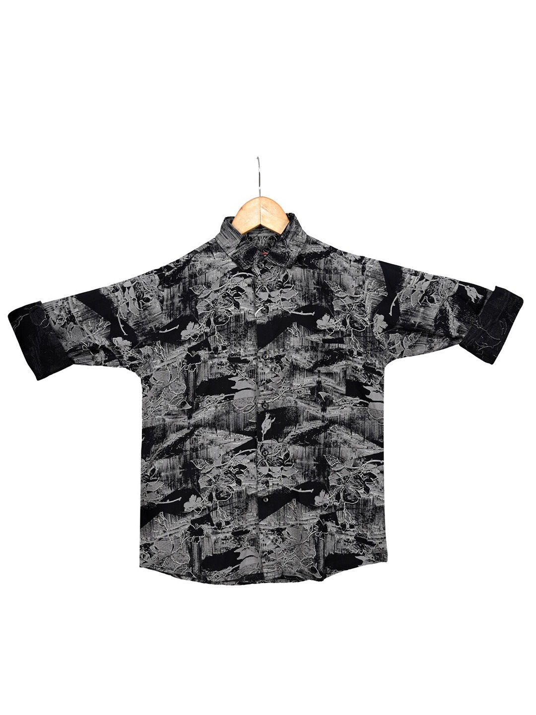 

BAESD Boys Floral Opaque Printed Casual Shirt, Black