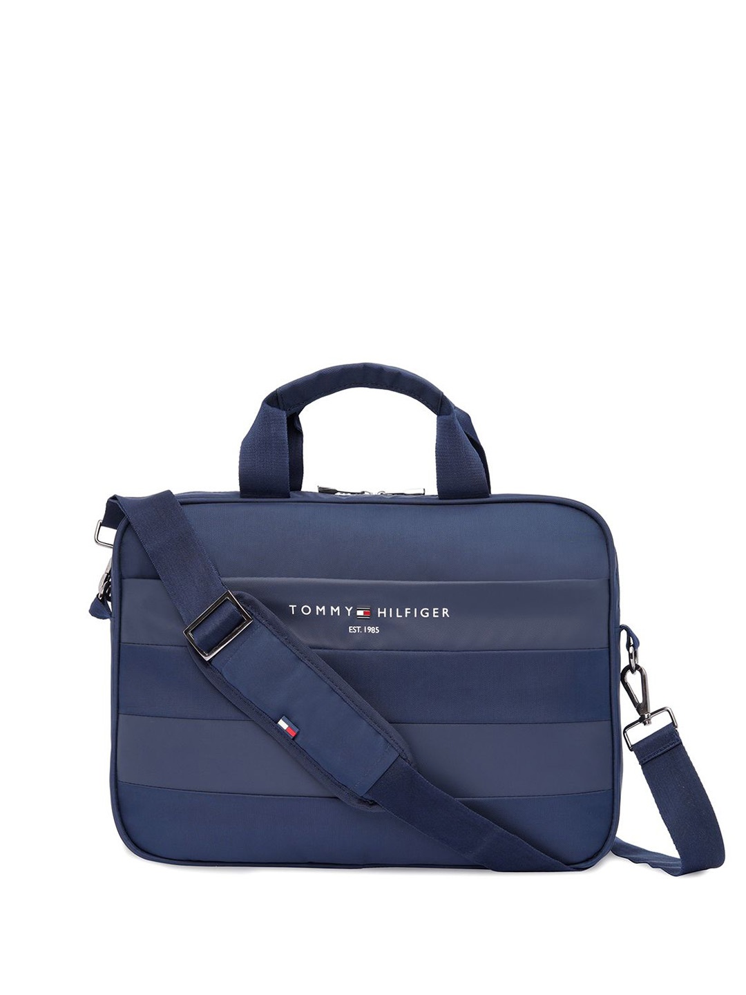 

Tommy Hilfiger Unisex 14 Inch Printed Padded Laptop Bag, Navy blue
