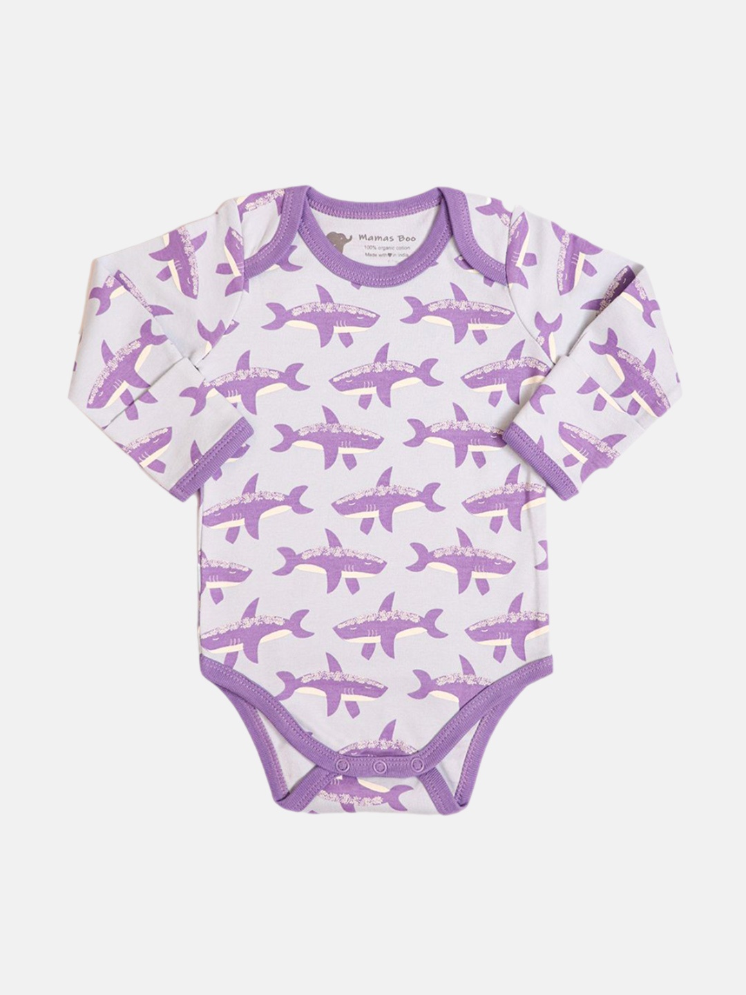 

Whistle & Hops Infants Printed Cotton Bodysuit, Purple