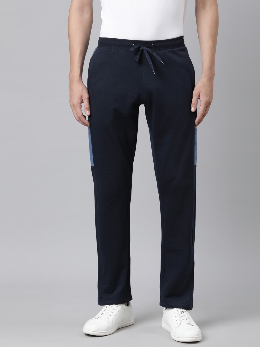 

DIXCY SCOTT Men Solid Track Pants Joggers, Navy blue