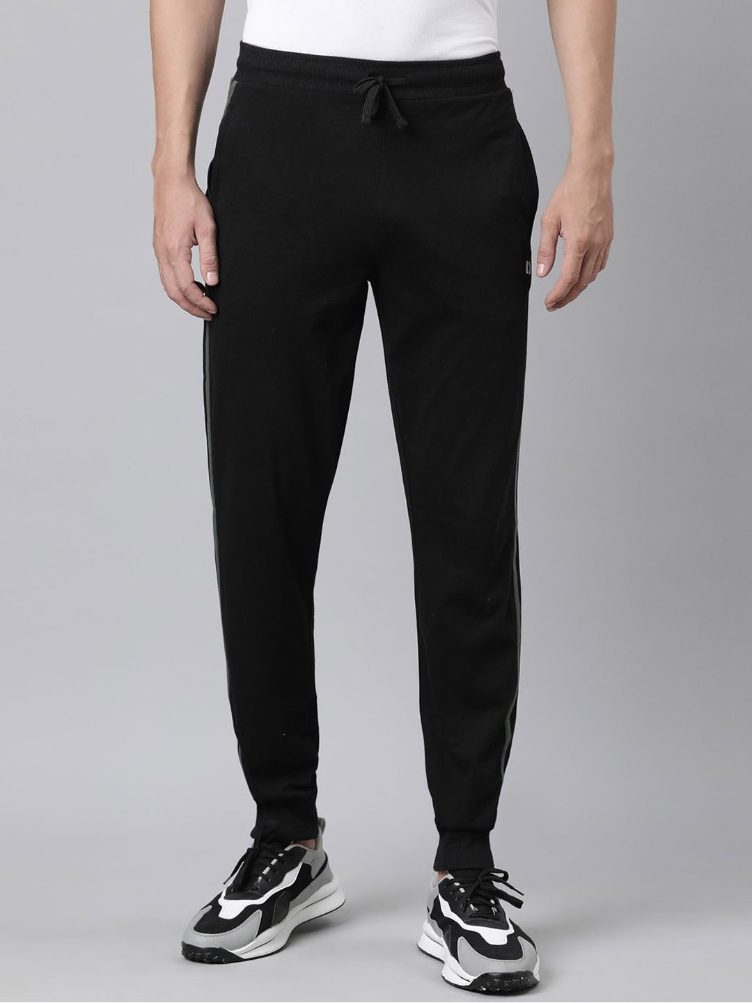 

DIXCY SCOTT Men Solid Track Pants Joggers, Black