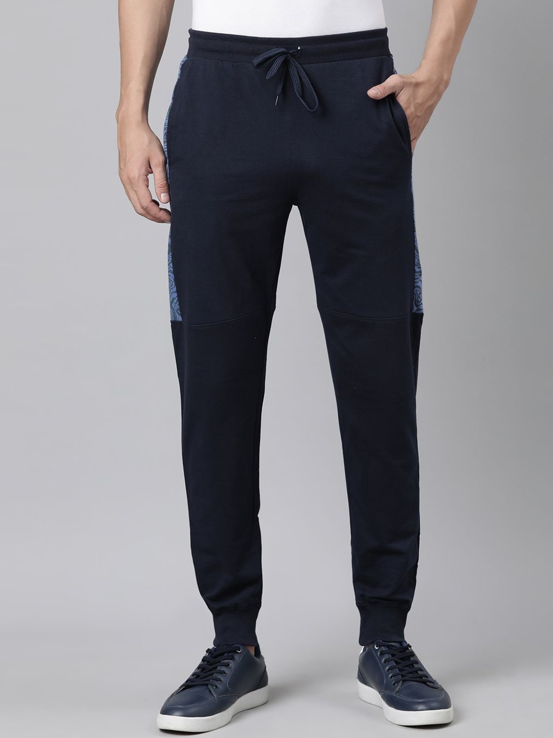 

DIXCY SCOTT Men Side Pockets Joggers, Navy blue