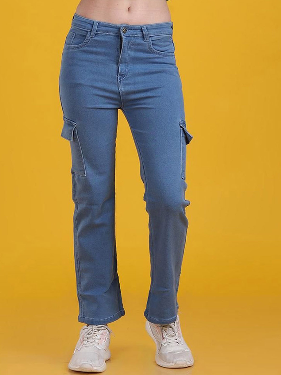 

The Dance Bible Women Straight Fit Stretchable Jeans, Blue