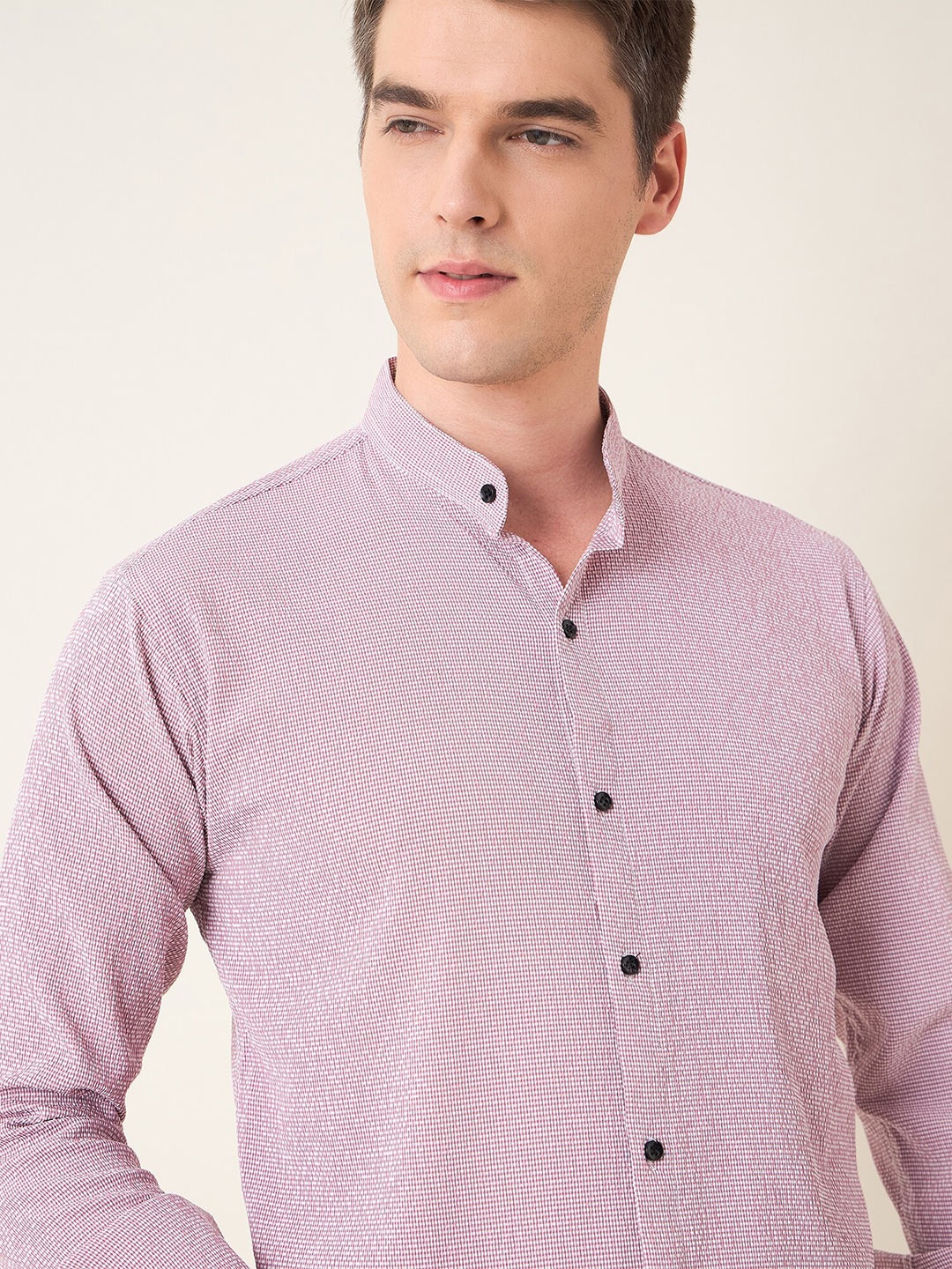 

Mast & Harbour Men Classic Opaque Printed Casual Shirt, Pink