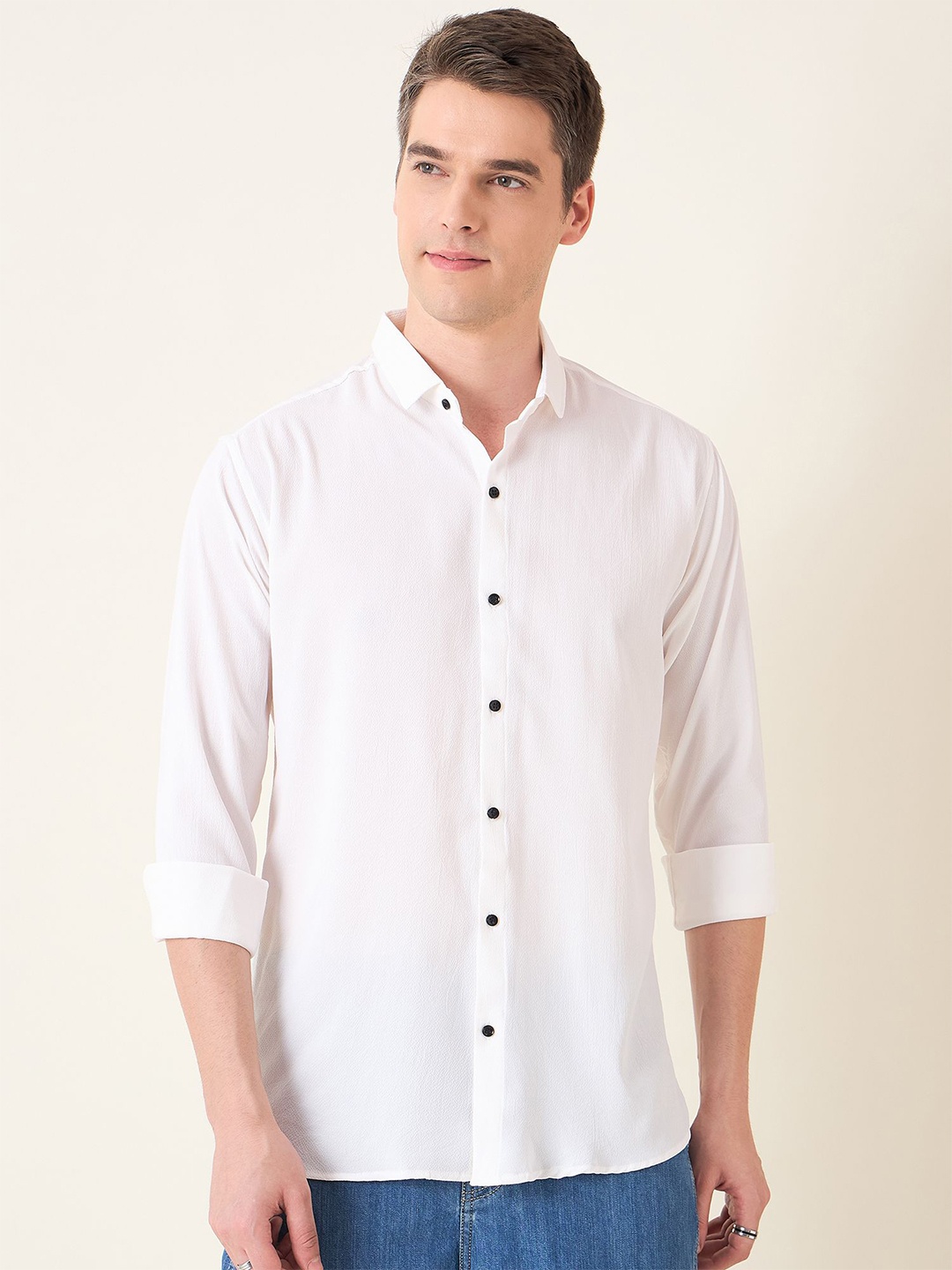 

Mast & Harbour Men Solid Casual Shirt, White
