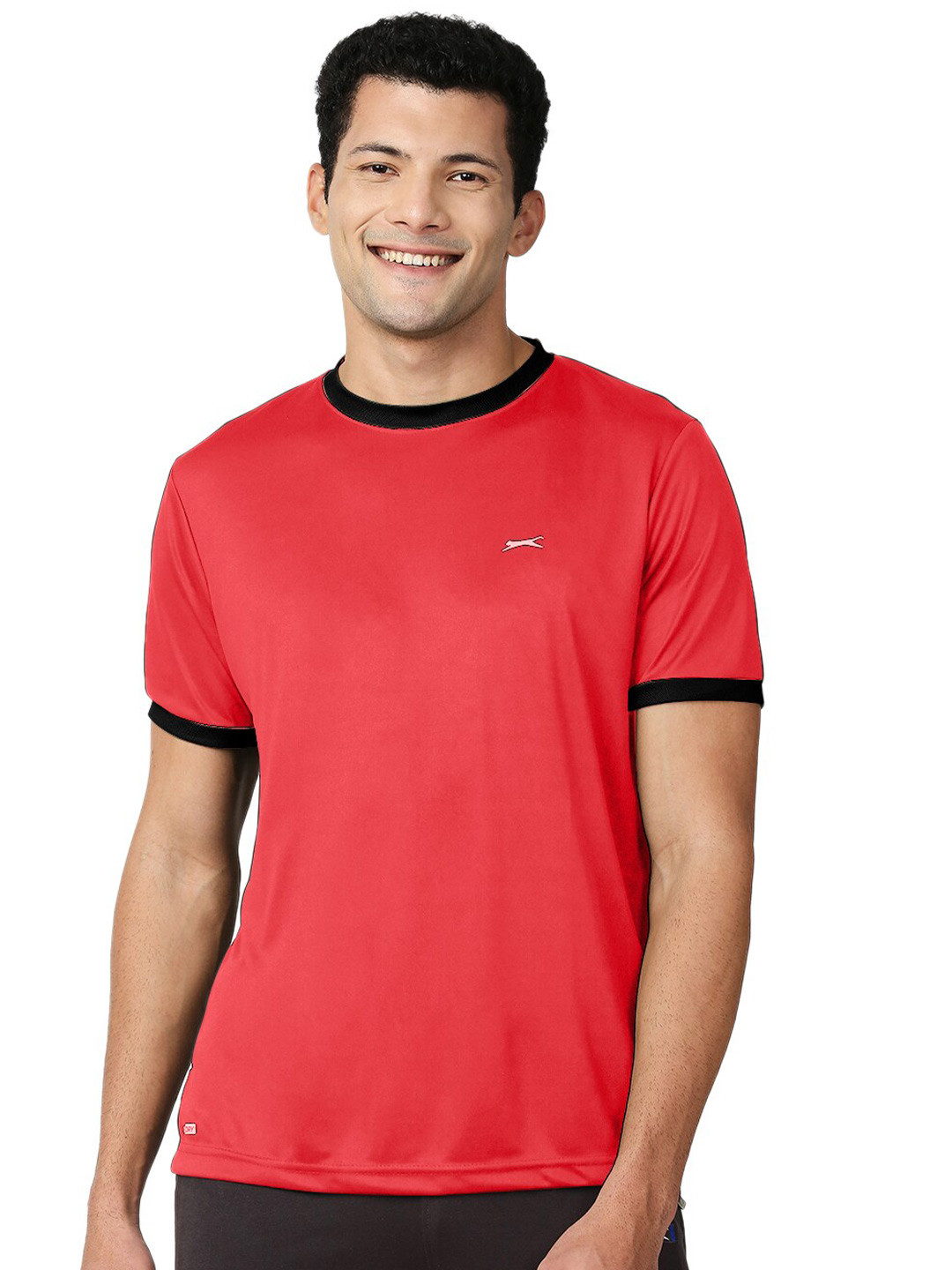 

Black Panther Men Round Neck Acti Fit Solid T-shirt, Red