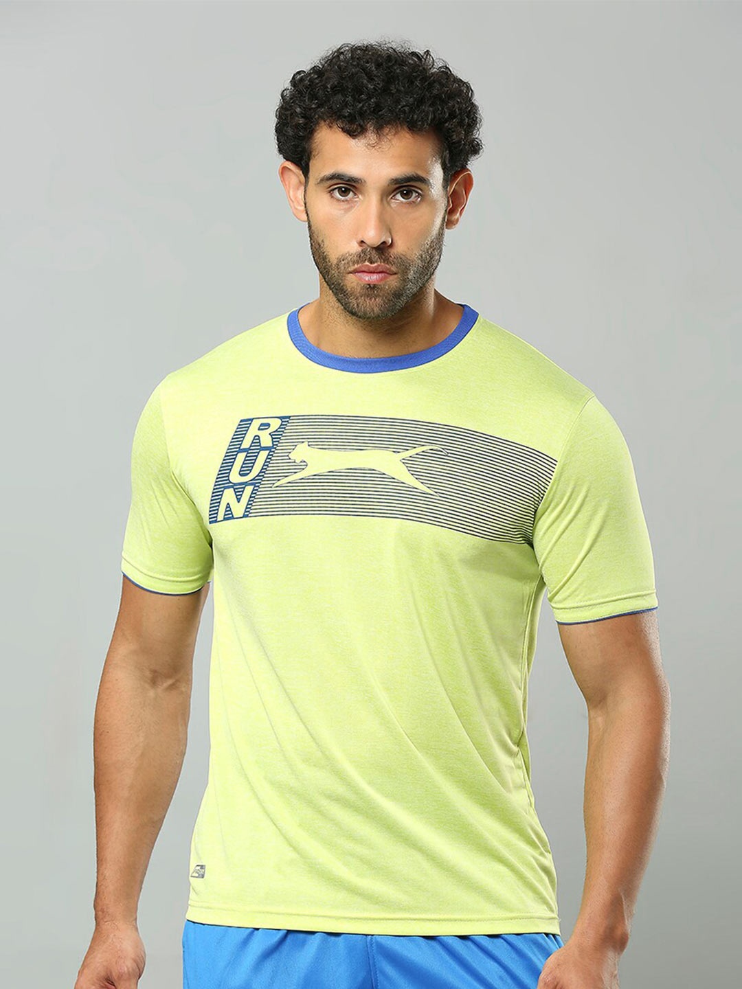 

Black Panther Men Acti Fit Round Neck Printed T-shirt, Lime green