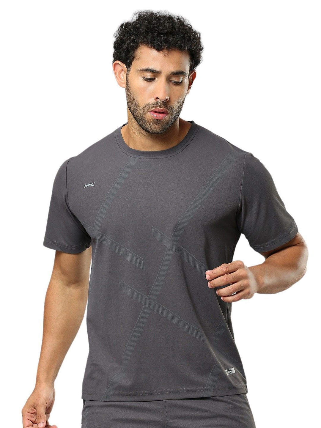

Black Panther Men Acti Fit Round Neck Printed T-shirt, Grey melange