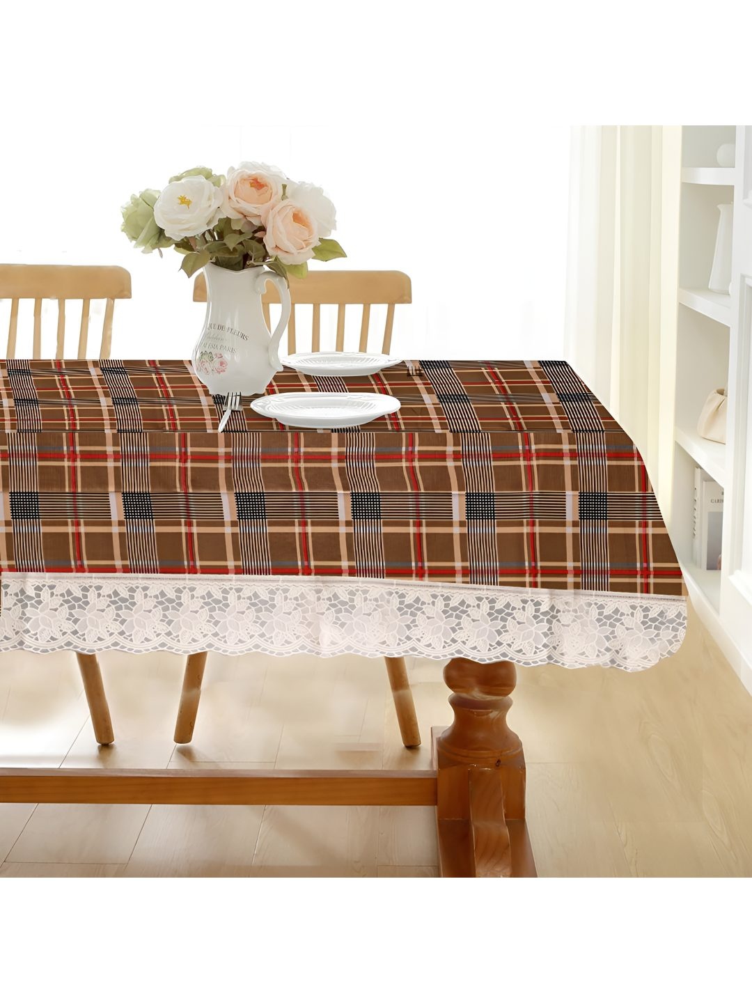 

CASA-NEST Multicoloured Plastic 8-Seater Table Cover, Brown