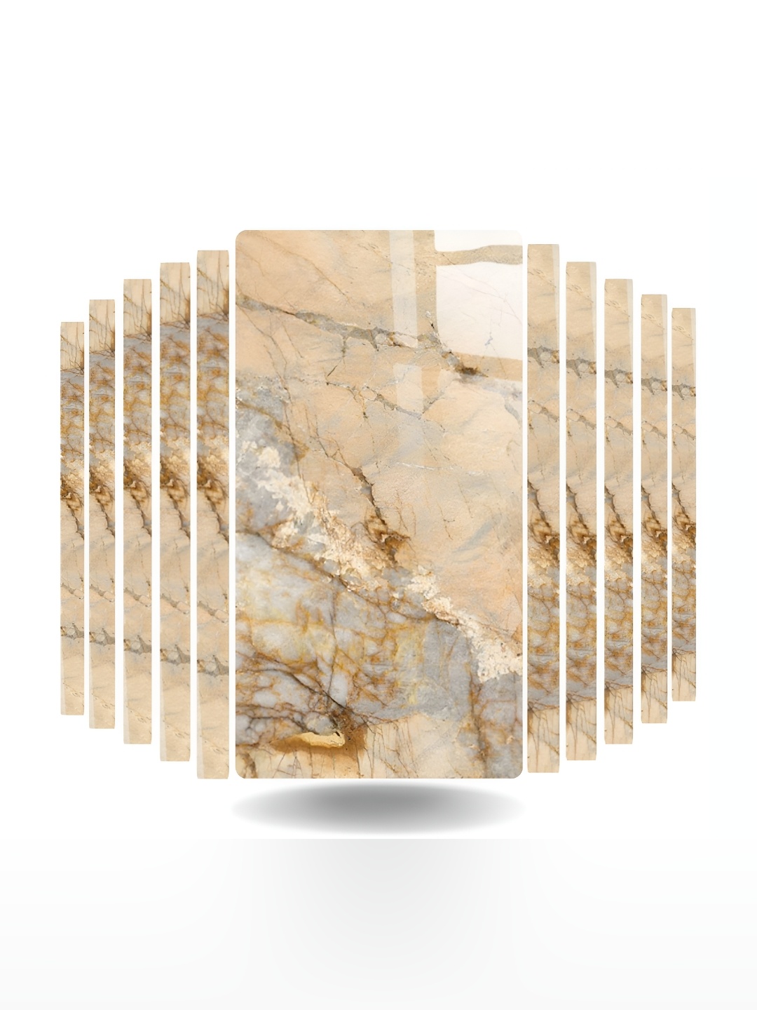 

HOMEMATES Brown Marble PE Foam Printed Self Adhesive Wall Sticker