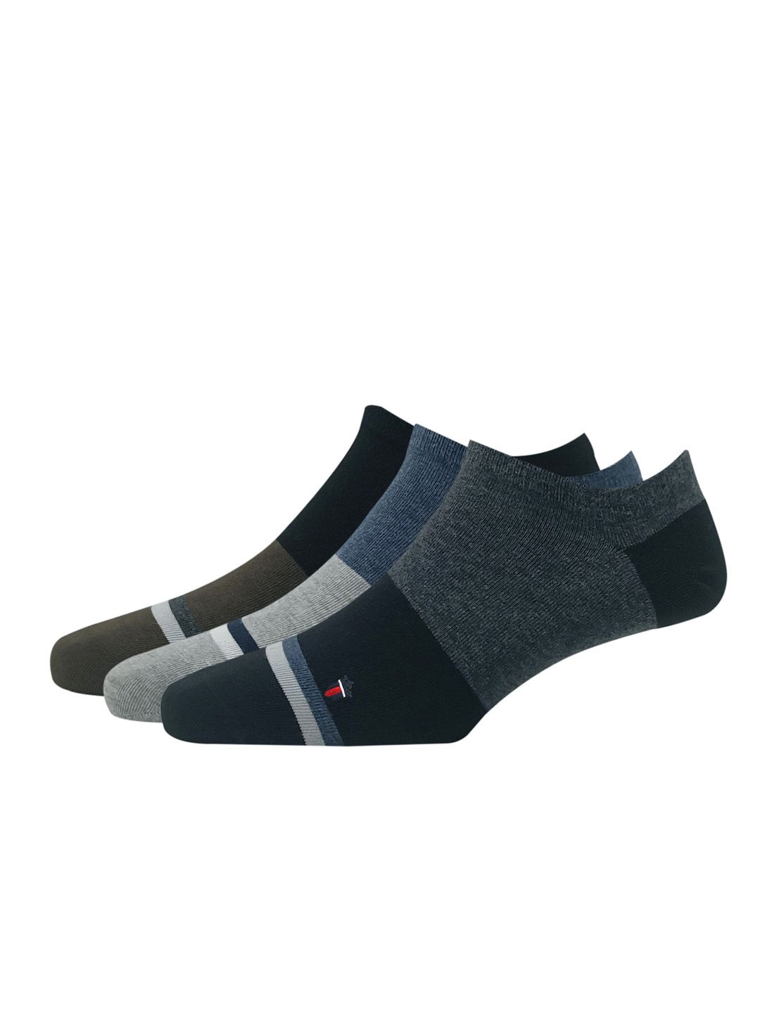 

Louis Philippe Men Pack Of 3 Colourblock Ankle Length Socks, Olive