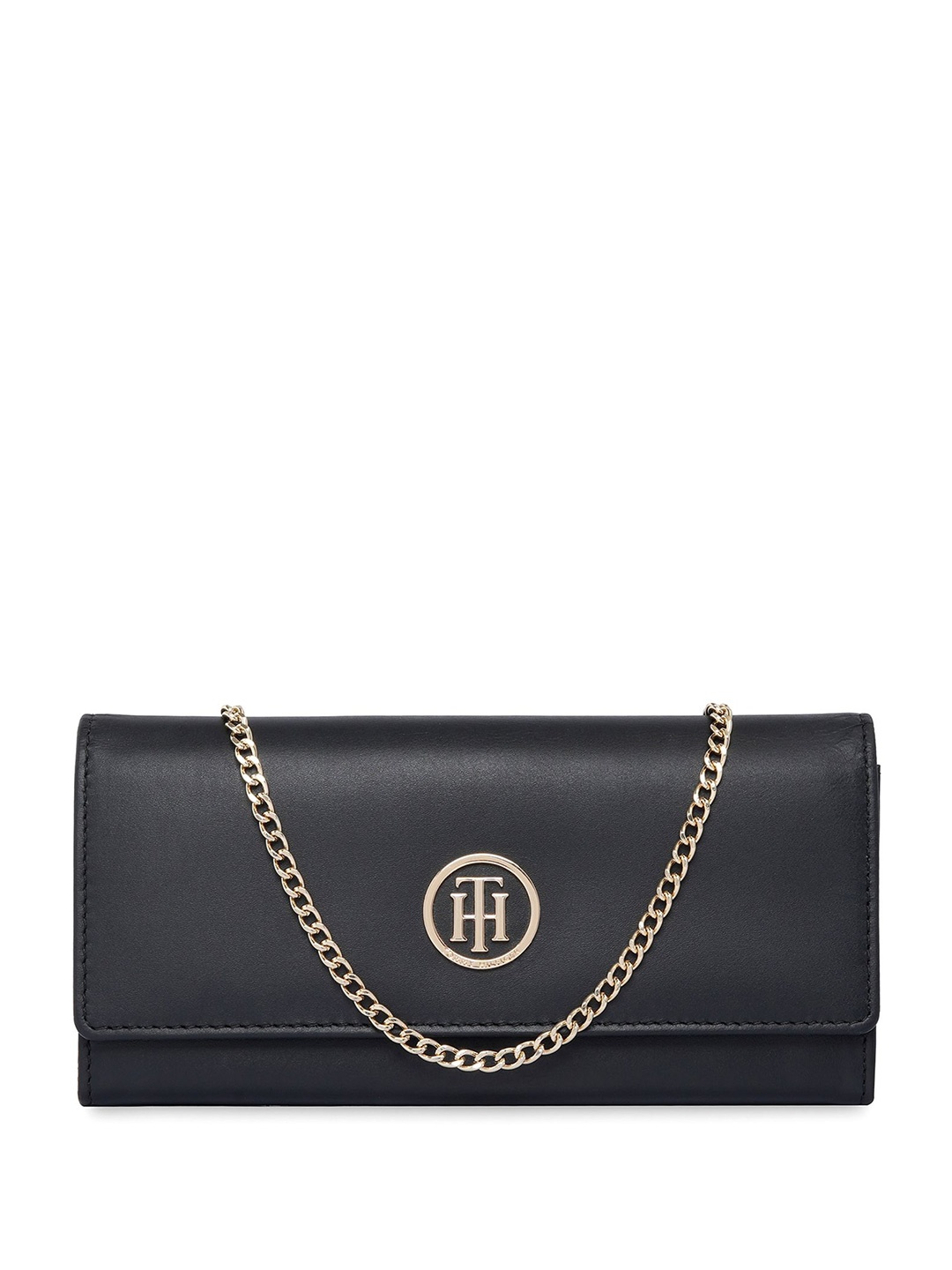 

Tommy Hilfiger Women Leather Two Fold Wallet, Black