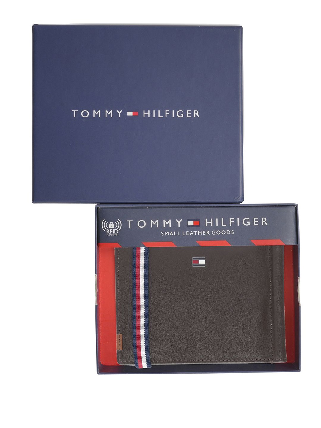 

Tommy Hilfiger Men Leather Money Clip, Brown