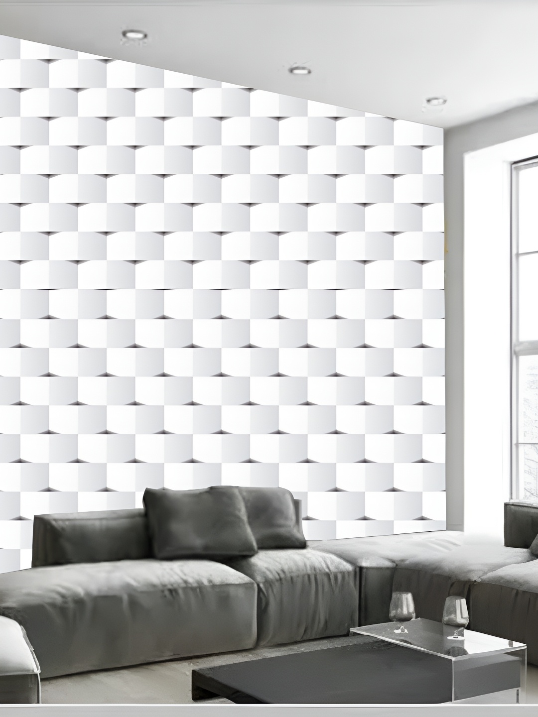 

Aura Printed Self-Adhesive 3D Wallpaper, White